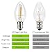 Emotionlite Night Light Bulbs, C7 Candelabra LED Light Bulbs, E12 Chandelier Base, 4W 5W 6W 7W Incandescent Equivalent, Warm White, 2700K, Clear, 4 Pack