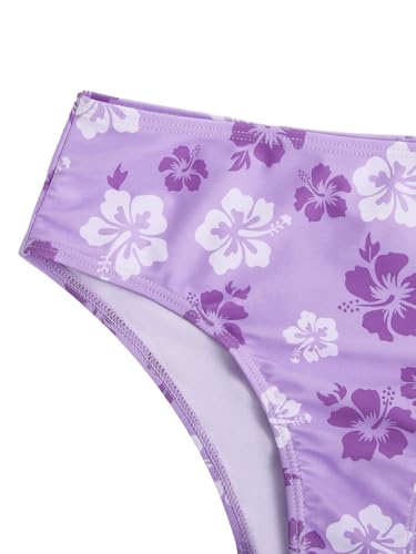 SHENHE Girl's 2 Piece Floral Print High Waisted Bikini Swimsuit Bathing Suit Bikini Sets3