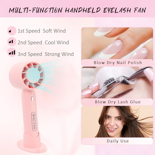 Emeda EMD-US-LASH SHAMPOO-60ML-SCFAN-PINK Lash Shampoo Kit 2.02 Fl Oz Lash Cleaning Kit With Rechargeable Fan Dryer/Brush/Rinse Bottle, Oil-Free Cleanser Wash For Extensions & Clusters & Natural Lashes, Cleaner For Eyelash Care thumb #4