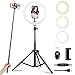 Produktbild Ring Licht, 10 Zoll LED Ringleuchte mit Stativ und Handyhalterung, dimmbares Beauty-Ringlicht für Tiktok/YouTube Video/Live Streaming/Makeup/Photographie, Kompatibel mit iPhone & Android