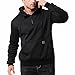 TerraFleet Men's Fashion Hoodie Fleece Warm Sweatshirt | Fleece-Lined Thickened Pullover Quarter-Zip Design Loose Casual Versatile(Black,XXL)