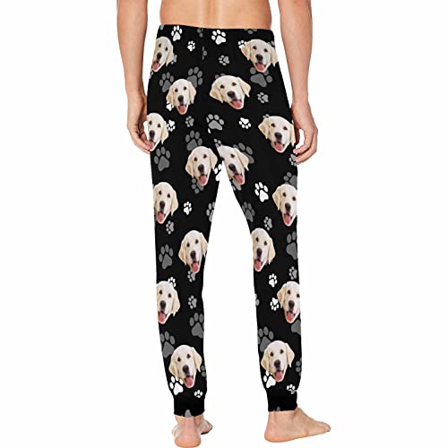 Personalized Pet Face Pajamas Pants Lounge Trousers Sleepwear Casual Nightwear Pjs for Men Dad2