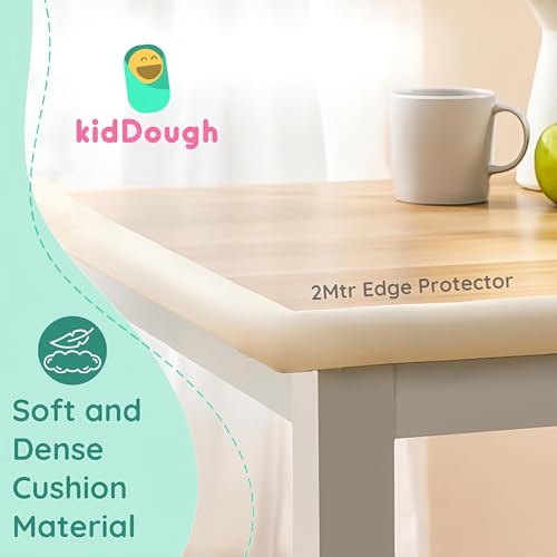 Image of KidDough Baby Proofing Thick Edge Protector for Kids, Furniture and Corner Guard, Rubber Protector for Kids Safety, Corner Protector for Sharp Edges, Baby Safety Products (2 mtr, White, L-Shape)