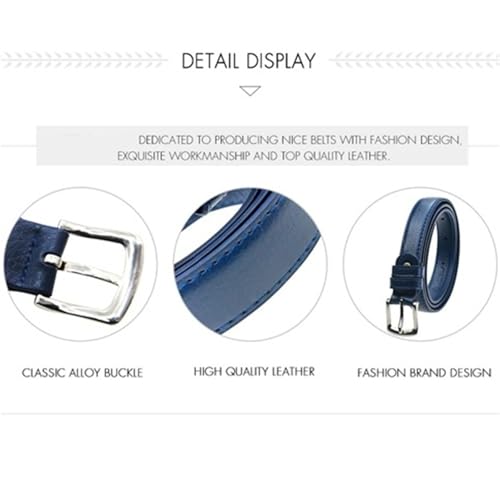 Women's Skinny Leather Belt Solid Color Pin Buckle Simple Small Size Suit Business Casual Waist3