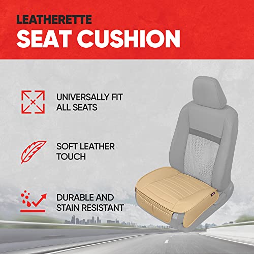 Motor Trend Seat Covers For Cars Trucks Suv, Faux Leather Beige Padded Car Seat Covers With Storage Pockets, Premium Interior Car Seat Cover, 2 X Front Seat Covers #TOP1