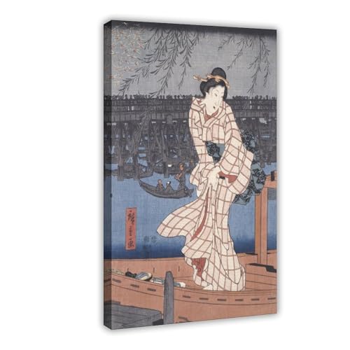 Toile japonaise Ukiyo-e Hiroshige, décoration murale haut de gamme 30x45