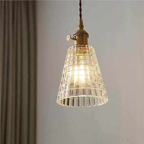 kYrAzoN LED Nordic Single-Head Brass Glass Pendant Light, Minimalist Chandelier
