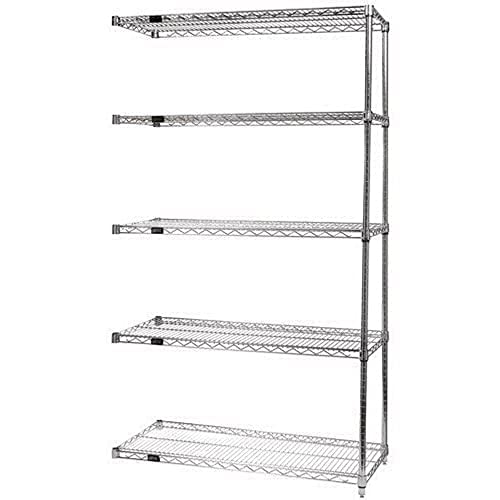 Quantum Storage Systems Wire 5 Shelf ADD-ON KIT Stainless 54in