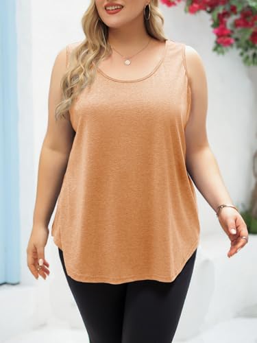 Image of Plus Size Tank Tops for Women Summer Sleeveless Tops Loose Fit Tunic Tanks
