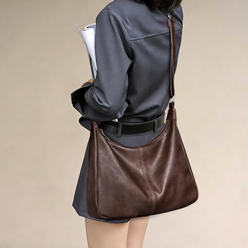 Image of Hobo Bags for Women Vegan Leather Purses Slouchy Shoulder Bag Tote