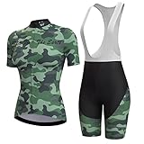 logas Damen Radtrikot Set Atmungsaktiv Damen Fahrradtrikot Set Feuchtigkeitsaufnehmende Rennrad Trikot Damen Set