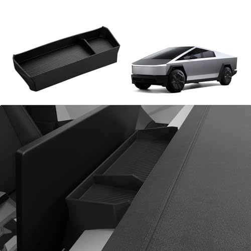 Image of Motrobe Behind Screen Storage Tray for Tesla Cybertruck Accessories 2024 2025 2026 Accessories Dashboard Hidden Storage Tray Center Console Organizer Silicone Sunglasses Holder Phone Holder