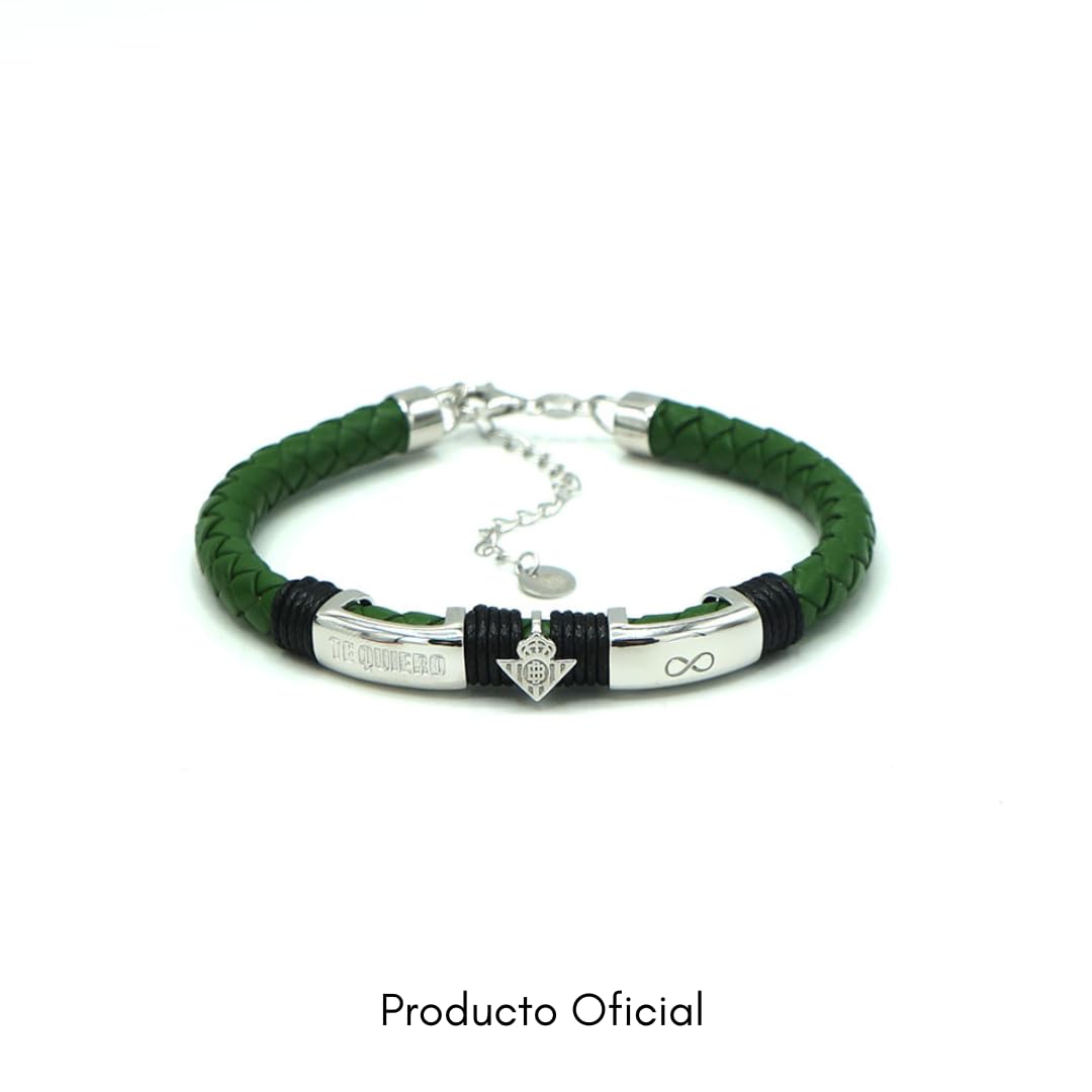 Pulsera Oficial Real Betis en cuero y acero. PAPÁ
