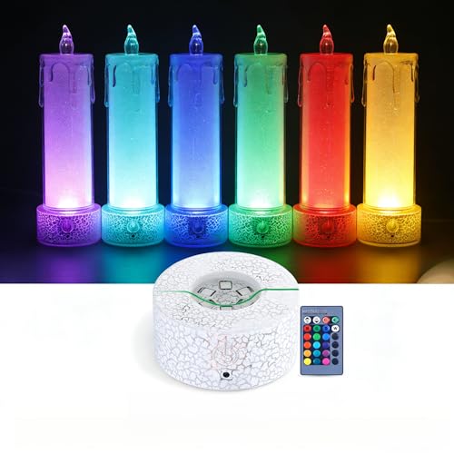 Light Base for Glass Art- Crack Lighting with Touch-Controlled,Remote Control,Color Changes,Multi-Function and Groove Design,Display Stand Base Light for Crystal Display,Crystal Ball,Glass art(2.67in X 1.1in)