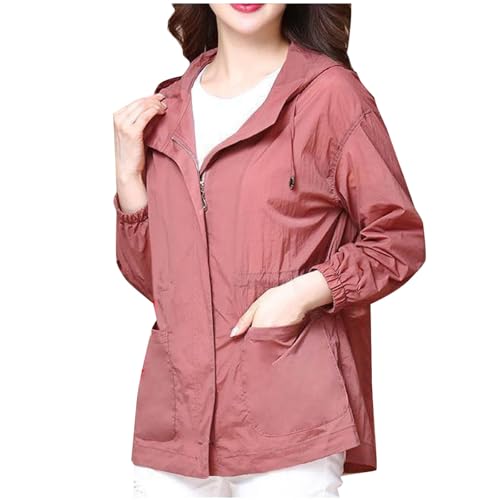 Blouson léger ample pour femme avec capuche et ceinture réglable