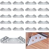 25 Piezas Soporte Triangular De Acero Inoxidable,Soporte de Esquina Triangular Muebles Corner Brace para Reforzar y Reparar Muebles Como Mesas, Sillas y Armarios