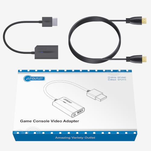 Image of AUTOUTLET Wii to HDMI Converter 1080P with 6ft High Speed HDMI Cable Wii2 HDMI Adapter with Blue Indicator, Output Video&Audio with 3.5mm Jack Audio Compatible with Full HD Devices