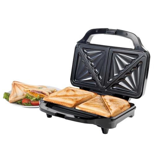 Salter Tostadora de sandwiches - antiadherente, tostadora de llenado profundo, cocine 2 sándwiches tostados juntos, 4 rebanadas, control automático de temperatura, 900 W, EK2017TFVDE