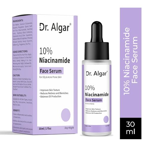 Image of Dr. Algar Oil Control & Anti-Acne 10% Niacinamide Face Serum with Zinc 30ml | Skin Clarifying,Blemishes Removing & Pore Care for All Skin Types