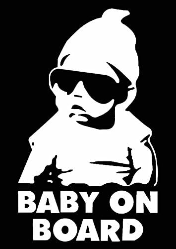 Baby On Board - Vinyl Decal Stiker for car, Bumper, Windows, Laptop - White - 6 Inches Tall