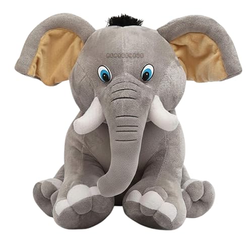 Image of Sitting Elephant Soft Toy - Grey | Super-Soft Plush Stuffed Animal for Girls Kids | Soft Stuff Toy for Kids | Ideal for Birthday Gift - 36 CM | Cute-Design & Washable