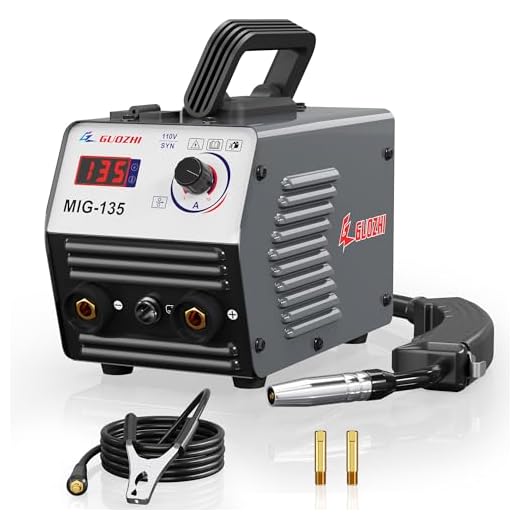 GZGUOZHI MIG Welder,Flux Core Welder 135Amp 110V Gasless MIG Welding Machine IGBT Inverter Welder Portable Wire Feed Welder