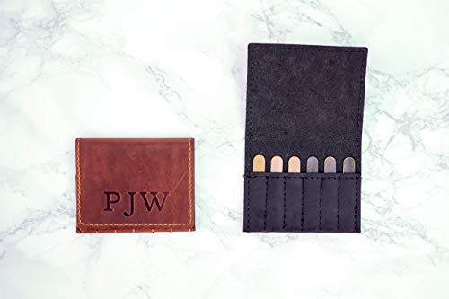 Personalized Leather Collar Stay Case | Monogram Collar Stay Case Personalized Collar Stay Holder Leather Gift for Dad Husband Collar Stay Kit Father's Day Gift Custom Groomsmen Gift