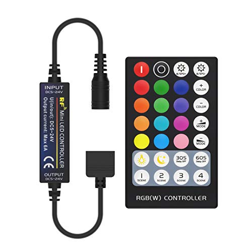 BTF-LIGHTING Mini 5 PIN RGBW 5050 RGB+wit RF-afstandsbediening 28 toetsen voor RGBW-ledstrips DC12V/DC24V snelheid/helderheid/kleur/scène instellen