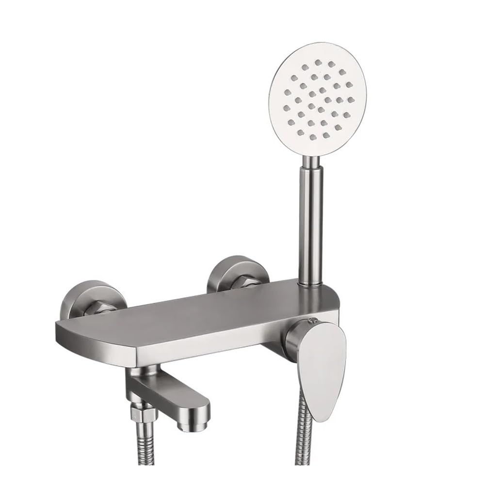 304 Stainless Steel Brushed Bathtub Handheld Sprayer Shower Faucet Set