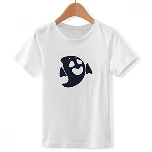 T-shirt blanc fantome multicolore pour la fete d'Halloween des grands garcons au college