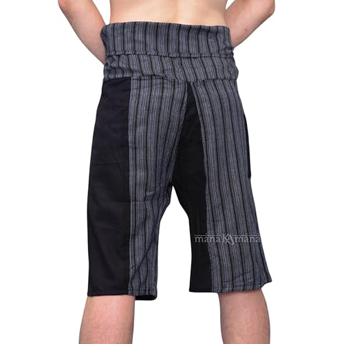 Unisex Thai Fisherman Shorts with Pockets – 100% Cotton Adjustable Wrap Shorts – Two Pocket Boho Beach Yoga Lounge Shorts – Handmade in Kathmandu3