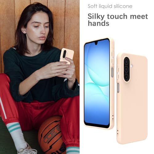 Image of YATWIN Silicone Case for Samsung Galaxy A17 4g /5g, Soft-Touch, Shockproof, DustProof, Antiskid Phone Cover for Samsung Galaxy A17 4g /5g - Light Pink