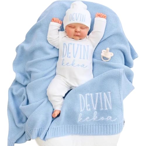 Baby Outfit Set with Personalized Bodysuit and Blanket