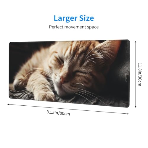 Tapis de souris de jeu grand format anti-glisse motif chaton - 2