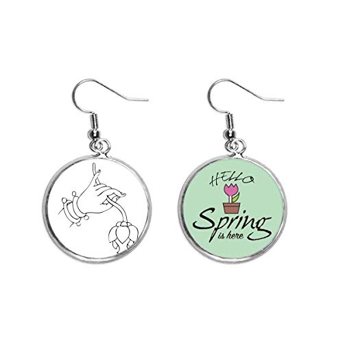 Pendientes de primavera estilo budista colgante flor joyería mujer