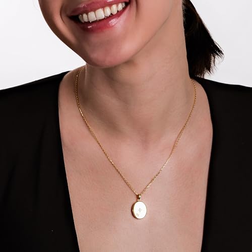 18K Gold Vermeil Photo Locket Necklace, Engraved Locket, Customized Oval, Memorial Jewelry, Gift for Her2