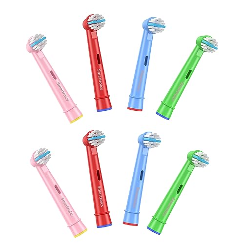 Testine di ricambio per spazzolino da denti per Oralb bambini, Testine di ricambio multicolore testing compatibili con spazzolino elettrico Oralb, Confezione da 8