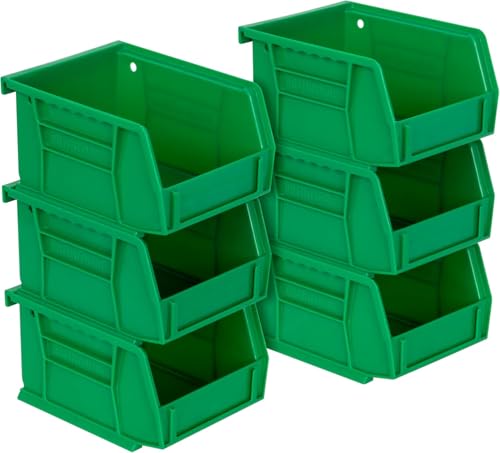 Image of Akro-Mils 30210 AkroBins Plastic Storage Bins, Space-Saving Stackable Bins for Garage, Pantry, Craft Organization, 5 inch x 4 inch x 3 inch, Grey, 6-Pack