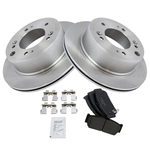 Image of TRQ Rear Ceramic Brake Pad and Rotor Set