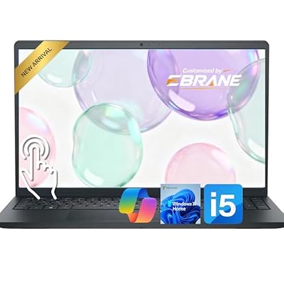 EBRANE Customized Dell 15.6" FHD Touchscreen Business Laptop, 13th Gen Intel Core i5-1334U(10-Core), 4GB/8GB/16GB/32GB/64GB RAM | 128GB/256GB/512GB/1TB/2TB SSD, Windows 11 with Office 365 for Web