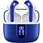 TAGRY Bluetooth Headphones True Wireless Earbuds 60H Playback LED Power Display Earphones with Wireless Charging Case IPX5 Waterproof in-Ear Ear buds with Mic for TV Smart Phone Laptop Computer Sports