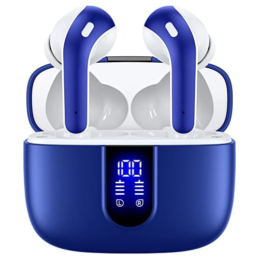 TAGRY Bluetooth Headphones True Wireless Earbuds 60H Playback LED Power Display Earphones with Wireless Charging Case IPX5 Waterproof in-Ear Ear buds with Mic for TV Smart Phone Laptop Computer Sports