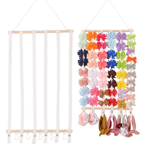 YOcity Bow Holder for Girls Hair Bows Baby Headband Holder Storage Hair Accessories Organizer Display for Nursery Room Wall Hanging Decor (White) YOcity Bow Holder for Girls Hair Bows Baby Headband Holder Storage Hair Accessories Organizer Display for Nursery Room Wall Hanging Decor (White)