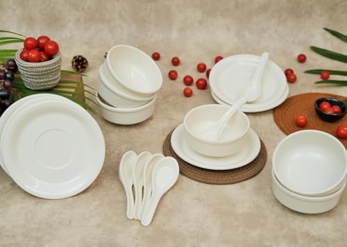 Image of Ariya Melamine French Soup Bowl Set Pure Ivory Collection Set of 6