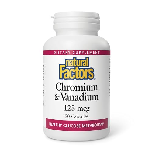 Natural Factors, Chromium & Vanadium 125 mcg, Supports Healthy Metabolism, 90 capsules