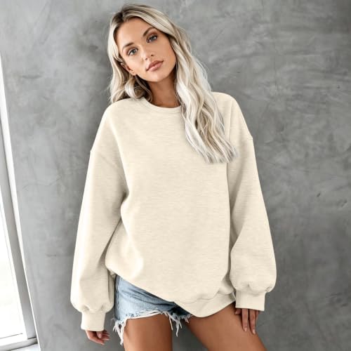 Crewneck Sweatshirts Women Oversized Comfort Fleece Preppy Pullover Tops - image 6