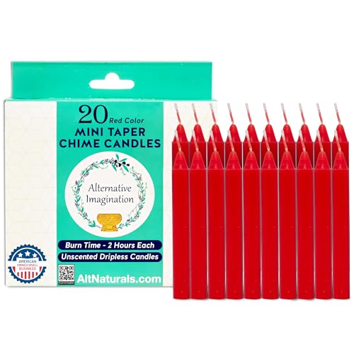 Mini bougies carillons rouges non parfumées de 10,2 cm pour anniversaires