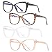 OWTXIS 4 Pack Cat-Eye Oversized Reading Glasses for Women Men, Lightweight Large Readers Trendy Eyeglasses +1.50