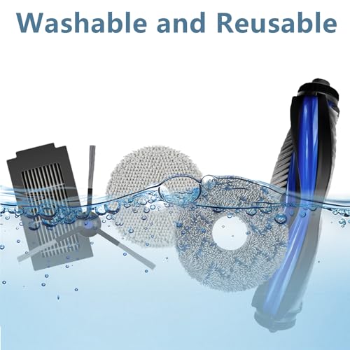 21 Pcs Zubehör Set für Ecovacs Deebot T50 Max Pro Omni, T50 Max Omni, T50 Max Pro Omni Gen2 Staubsauger, 1 Hauptbürste,4 Wischtücher, 4 Filter, 6 Staubbeutel, 6 Seitenbürsten, T50 Max Zubehör