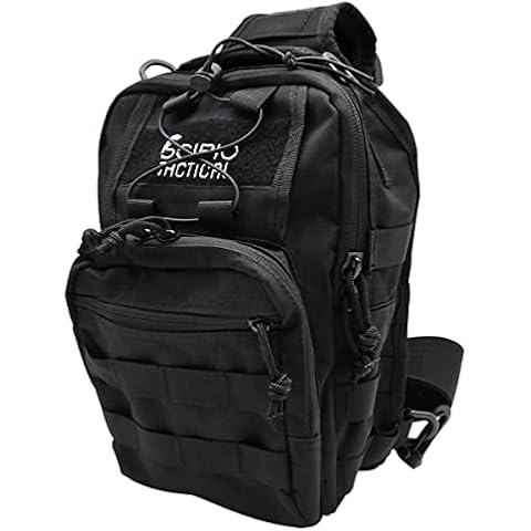 Scipio JYFSP11 Tactical Sling Bag with Heavy Duty Shoulder Strap Handbag, 13-Inch Shoulder Bag, Black Cover
